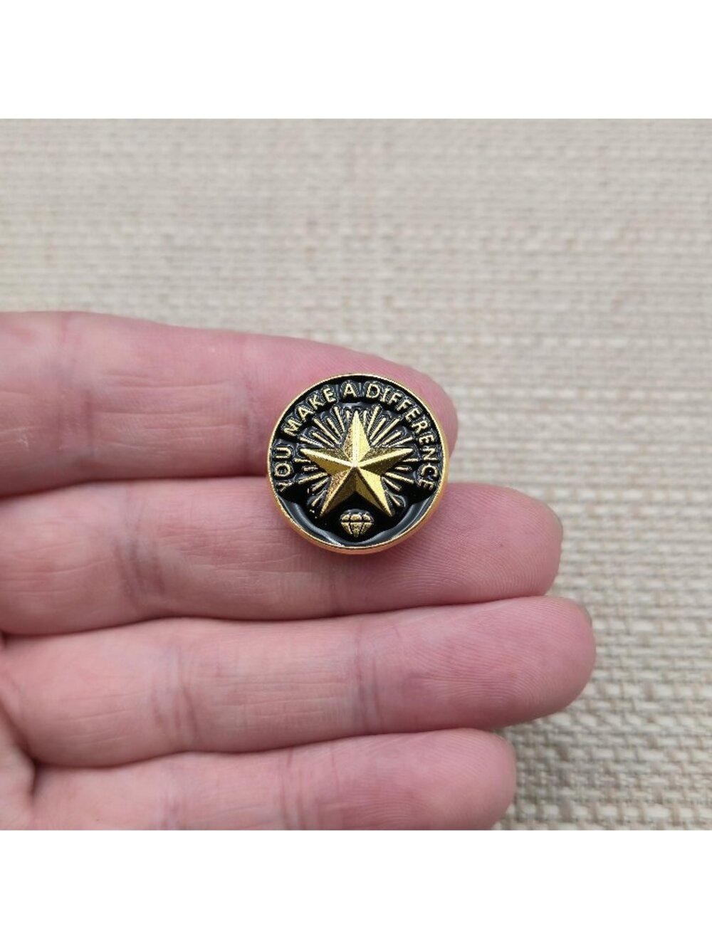You Make a Difference Gold Star Employee Recognition Enamel Lapel Pin A8909